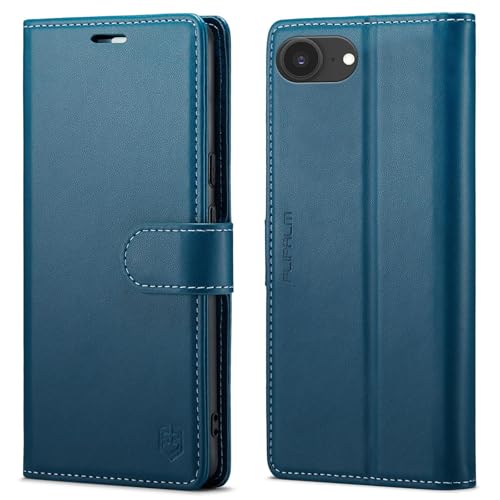FLIPALM Card Holder Wallet Case for iphone 17e, Blue | Card Holder, RFID Blocking, PU Leather Folio Flip, Kickstand, Protective Shockproof Cover - color: Blue