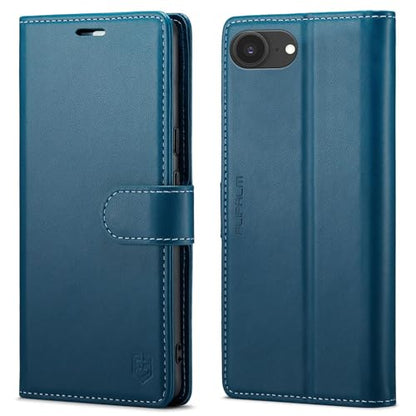 FLIPALM Card Holder Wallet Case for iphone 17e, Blue | Card Holder, RFID Blocking, PU Leather Folio Flip, Kickstand, Protective Shockproof Cover - color: Blue