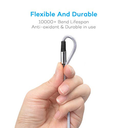 SEIPOG 4in1 Multi Charging Cable, 4FT USB Charging Cable, Silver, 2Pack