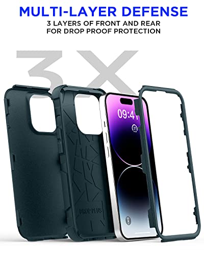 AICase for iPhone 14 Pro Max Case(6.7") Case,Heavy Duty 3-Layer Rugged Pocket-Friendly Phone Cover,Durable Military Grade Protection Shockproof/Drop Proof/Dust-Proof Protective for iPhone 14 Pro Max - color: Dark Green