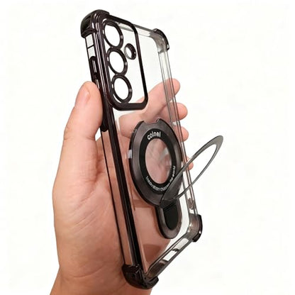 Case Compatible with Samsung Galaxy A15 5g Phone Case softcase Protective with Ring Stand Clear Phone Cover for Samsung a15 5g case,Black - color: Black, size: Samsung Galaxy A15