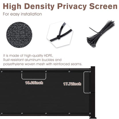 SUNNY GUARD 3' x 10' Balcony Privacy Screen, HDPE Patio Railing Cover Fence - color: Black, size: 0 3' x 1 0'