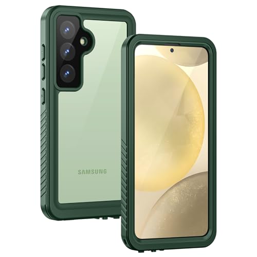 Lanhiem for Samsung Galaxy S24 Phone Case, IP68 Waterproof Dustproof Built-in Screen Protector Rugged Full Body Shockproof Protective Cover for Galaxy S24 5G 6.2 Inch, Green - color: Green, size: 6.2" for S24