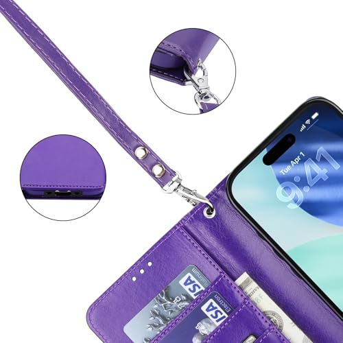 Bocasal Detachable Wallet Case Card Holder for iPhone 17 Air, Purple - color: Purple