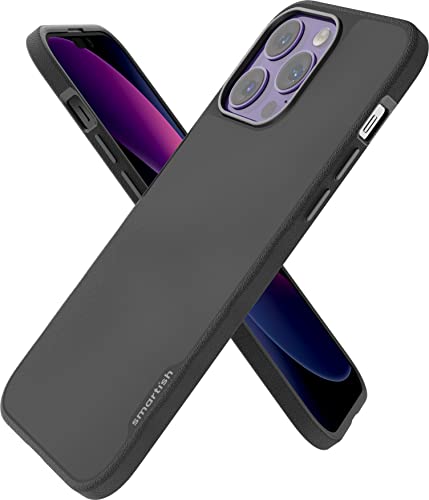 Smartish iPhone 14 Pro Max MagSafe Case, Gripmunk, Slim Grip Case, Black | Thin, Grippy & Protective, Magnetic with Microfiber-Lined Interior, Drop-Tested from 6 Feet, Raised Edges for Screen & Camera - color: Black Tie Affair (MagSafe), size: iPhone 14 P