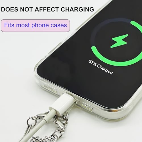 Phone Wrist Strap Metal Phone Chain Wristlet Strap Detachable Cellphone Lanyard Wrist with Tether Tab - color: 20_double-silver