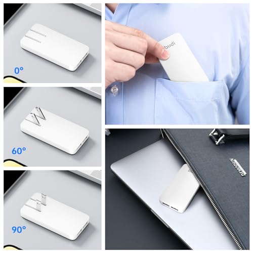 BUDI 17W Extra Slim Portable Wall Charger 2-Port USB-A Wall Charger Convenient Travel Accessories Compatible with IPad iPhone Samsung Galaxy Switch, Etc.(White) - color: 17W USB-A - White