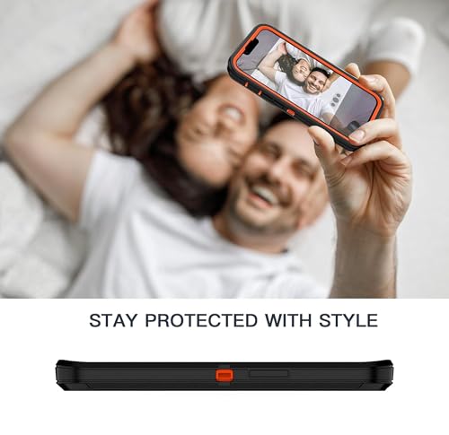 Apple iPhone 13 / iPhone 14 / iPhone 15 / iPhone 16e Case (6.1") Rugged Case Heavy Duty Shockproof Dust/Drop Proof Dual Layer Cover Orange - color: Orange