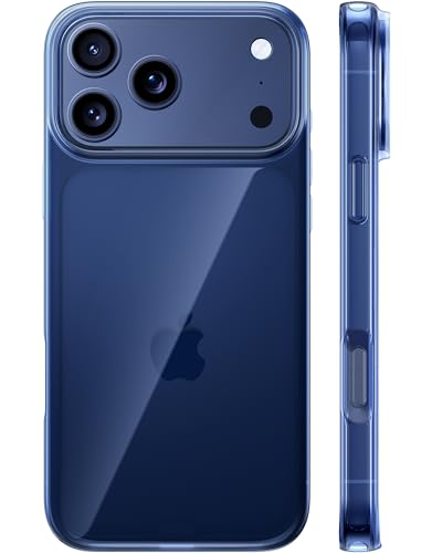 TORRAS for iPhone 17 Pro Max Case Crystal Blue, [Anti-Yellowing][Military-Grade Protection], Ultra Slim Anti-Scratch Back, Soft Bumper, Non-Slip Protective Phone Cover, Blue 6.9" - color: Clear Blue, size: for iPhone 17 Pro Max