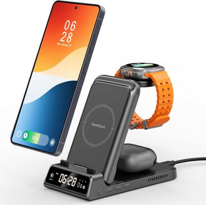 Charging Station for Samsung Phone, Watch & Buds, Not for Watch 9/Ultra 2 - color: Black