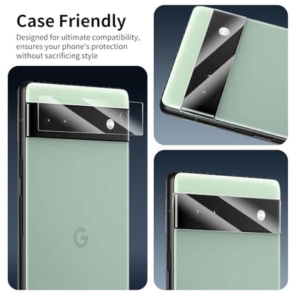 4-Pack Camera Lens Protector for Google Pixel 6A, Tempered Glass Camera Cover Screen Protector Accessories, HD, Anti-scratch, Bubble Free, 9H Hardness, Shockproof Full Protective
