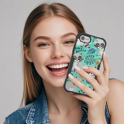Protective Case Compatible with iPhone se 2022 2023 6/7/8 - Raccoon | Hard PC Back Soft TPU Frame, Anti-Slip Shockproof, Stylish Printed Phone Cover Suitable for Men and Women - color: Cute Raccoon