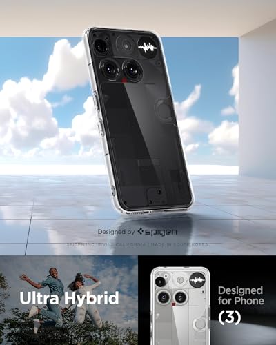 Spigen Ultra Hybrid Designed for Nothing Phone 3 Case (2025) [Anti-Yellowing] - Crystal Clear - color: Crystal Clear, size: Nothing Phone (3)