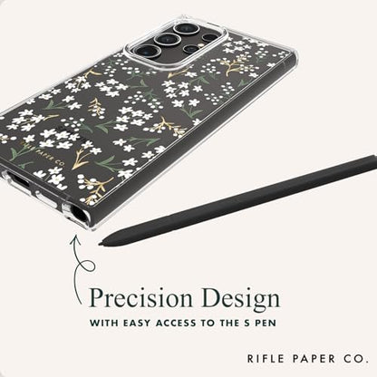 Rifle Paper Co. Samsung Galaxy S24 Ultra Case for Women [6.8"] [12ft Drop Protection] [Wireless Charging] Floral Print Phone Case for Samsung Galaxy S24 Ultra, Anti-Scratch, Shockproof - Petite Fleurs - color: Petite Fleurs