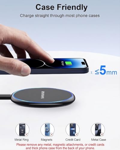 NANAMI 10W Max Wireless Charger Pad for iPhone, Samsung and Other Devices - color: Black