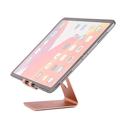 Cell Phone Stand - Aluminum Desktop Phone Holder, Anti-Slip, Universal Fit - color: Rose gold
