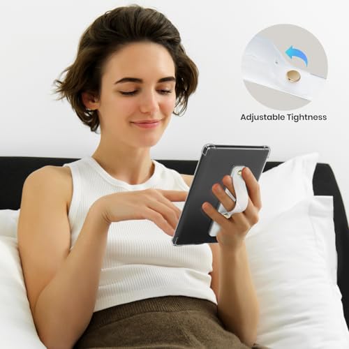 CoBak Hand Strap Holder for Kindle/Tablet - Lightweight TPU - color: Clear White