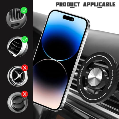 Car Magnetic Phone Holder, 360° Adjustable HandsFree Vehicle Air Vent Cellphone Mount with Clip, Strong Magnet Auto Mobile Phone Holder, Universal for 15 14 13 Pro Max - style: Clip Style