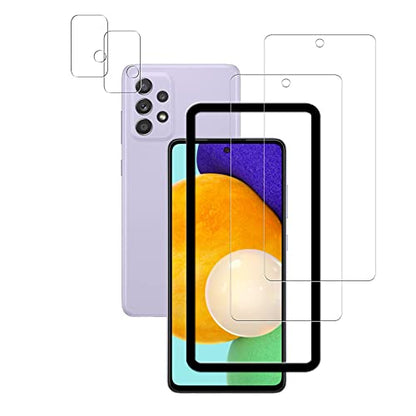 Easy Alignment Frame Designed For Samsung Galaxy A52 5G / 4G Tempered Glass Screen Protector 2-Pack Camera Lens Protector Film 2-Pack