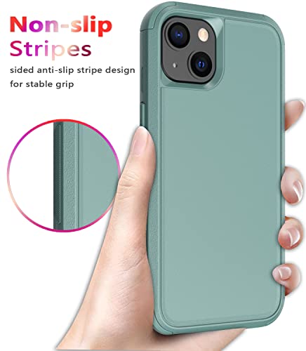 Diverbox for iPhone 13 Case [Shockproof] [Dropproof] [Dust-Proof],Heavy Duty Protection Phone Case Cover for Apple iPhone 13 (Pine Green) - color: 13-Pine Green