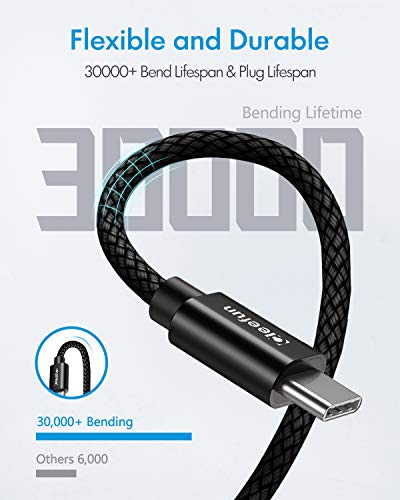 CLEEFUN USB C to USB C Cable 3ft, 5-Pack C to C Cable Fast Charging 60W - color: Black, size: 3ft+3ft+3ft+3ft+3ft