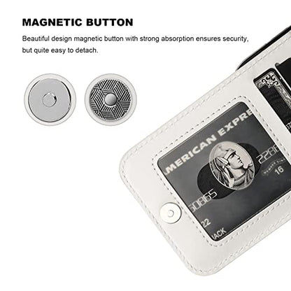 KIHUWEY for iPhone 14 Wallet Case Card Holder Kickstand, White - color: White