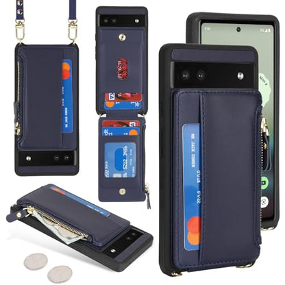 Cavor Compatible with Google Pixel 6a Case Wallet, Blue - color: Blue, size: Google Pixel 6a