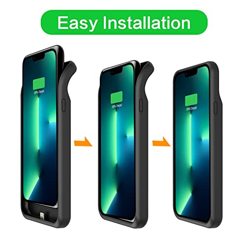Battery Case for iPhone 13 Pro Max, 12000mAh Rechargeable Portable Charging Case with Wireless Charging Compatible for iPhone 13 Pro Max (6.7 inch) with CarPlay Battery Pack Charger Case (Black) - size: iPhone 13 Pro Max-Black