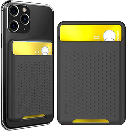 AHASTYLE Card Holder for Back of All iPhone Series A- Black - color: A- Black