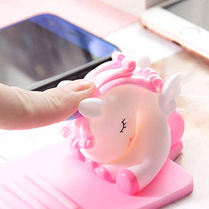ZOSTLAND Kawaii Unicorn Fly Horse Pegasus Pony Phone Holder Adjustable Stand Lovely Desktop Phone Stand,Creative Cartoon Multi-Function Desk Phone Stand, Smartphone Dock iPad Tablet (Unicorn Pink)