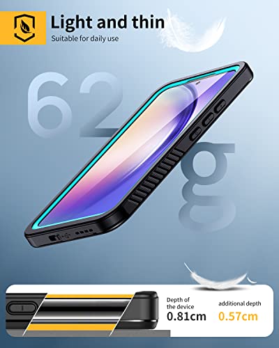 Lanhiem for Samsung A54 5G Case, Galaxy A54 5G Case, IP68 Waterproof Dustproof Cover with Screen Protector, Heavy Duty Full Body Protective Phone Case for Samsung Galaxy A54, Blue/Clear - color: Blue/Clear