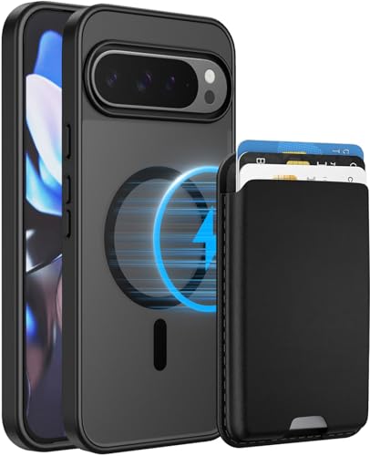 Magnetic for Google Pixel 10 Pro XL Wallet Case with Card Holder﻿ | Compatible with MagSafe, Shockproof Phone Cover with Detachable RFID Blocking Card Slot, Black - color: Black, size: Pixel 10 Pro XL