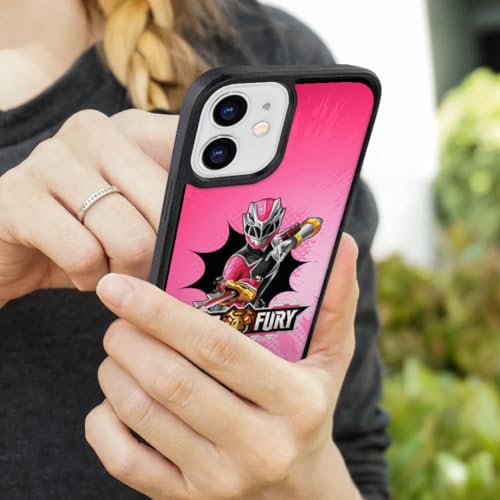 Power Rangers Dino Fury Pink Ranger Protective Slim Fit Hybrid Rubber - color: iPhone 12 | 12 Pro (Fits 6.1 Inch Display)