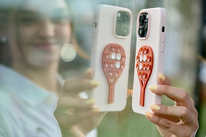 Silicone Suction Phone Mount - Padel Court Glass, Terracota Clay - color: Terracota Clay