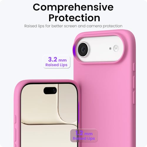 ORNARTO for iPhone Air Case 6.5", Slim Liquid Silicone 3 Layers Soft Gel Rubber Shockproof Protective Cover with Anti-Scratch Microfiber Lining-Peach Pink - color: Peach Pink