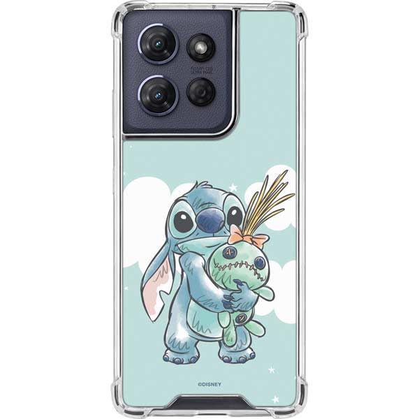 Skinit Clear Phone Case Compatible with Moto G Power 5G (2025) - Officially Licensed Disney Lilo and Stitch Stitch and Scrump Design - color: Blue - STCHDS01