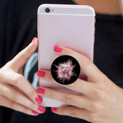 6 Pack Cellphone Phone Grip and Smartphones Stand, Collapsible Cell Phone Expanding Holder for Phone - Purple Pink Heart Black