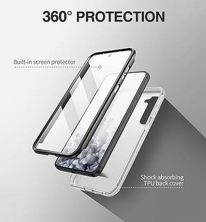 SURITCH for Samsung Galaxy S23 Plus Case, [Built-in Screen Protector] [Dual-Layer Protection ] Full Protection Shockproof Rugged Bumper Phone Cover for Samsung S23 Plus 6.6 Inch - Black - color: Black