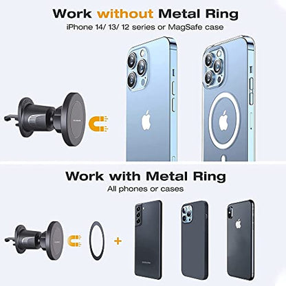 Magnetic Phone Holder for Car - Metal Hook, Compatible with iPhone, Easy Installation, Secure Hold, 360 Rotation, 20-Day Satisfaction Guarantee - color: Metal Hook
