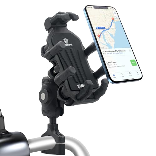 Motorcycle Phone Mount with Vibration Dampener, Handlebar Phone Clip - color: Handlebar Mount