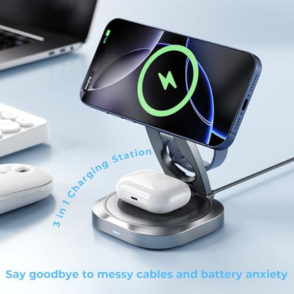 HAVIT W3111 3-in-1 Foldable Wireless Charger for iPhone, Watch & AirPods