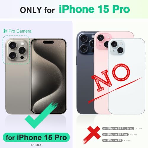 TUCCH Wallet Case for iPhone 15 Pro (6.1") 2023, 4 Card Holders, Black | RFID Blocking, Viewing Stand, Shockproof TPU Shell, PU Leather, Magnetic Closure, Protective Folio Flip Cover - color: Black