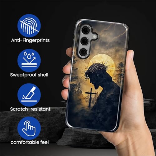 CARLOCA Case for Samsung Galaxy S24,Faith Inspired Christians Scripture Design Hybrid Dual Protection Soft TPU + Hard PC,Shockproof Anti-Scratch Cover Men Women Stylish Protective Phone Case - color: Faith Inspired Christians Scripture, size: Galaxy S24