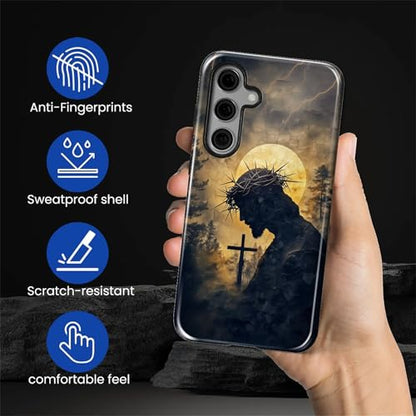 CARLOCA Case for Samsung Galaxy S24,Faith Inspired Christians Scripture Design Hybrid Dual Protection Soft TPU + Hard PC,Shockproof Anti-Scratch Cover Men Women Stylish Protective Phone Case - color: Faith Inspired Christians Scripture, size: Galaxy S24