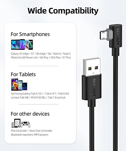 Right Angle Micro USB Cable 5FT [2 Pack], 18W Reversible USB Micro Cable - size: 5FT