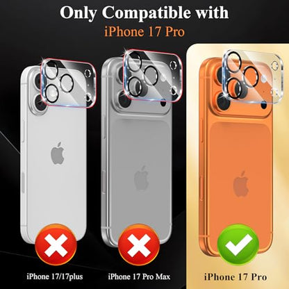 4 Pack Camera Lens Screen Protector Compatible with iPhone 17 Pro - size: 17 Pro