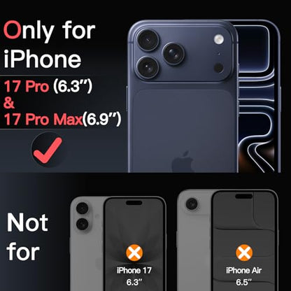 JETech Camera Lens Protector for iPhone 17 Pro/17 Pro Max, Black+Red, 1 Set - size: iPhone 17 Pro/17 Pro Max
