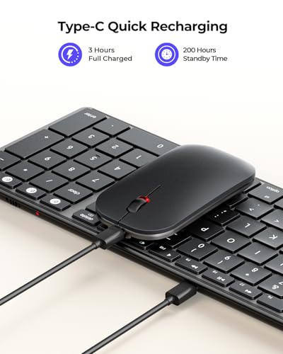 seenda SKM64-2 Bluetooth Keyboard and Mouse Combo for Mac, MacBook and iPad - color: Black & Gray