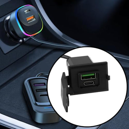 1 Pack Car USB Type-C Dual Port 36W Fast Charging QC3.0 PD 30W 12/24V for Vehicles
