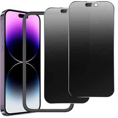 2 Pack Matte Privacy Screen Protector for iPhone 14 Pro Max/15 Plus/16 Plus 6.7",Anti-Glare Anti-Fingerprint,No Dazzling Anti-Spy,Smooth Responsive Touch Glass Film,Installation Frame - size: for iPhone 14 Pro Max / 15 Plus / 16 Plus
